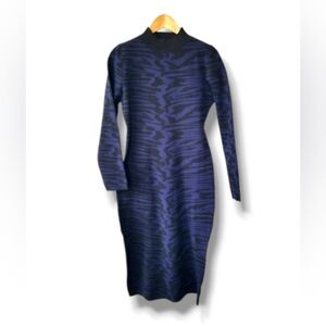 Haute Curve Animal Tiger Zebra Print Bodycon Sweater Dress | 1X